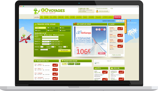 GO Voyages site internet 2011